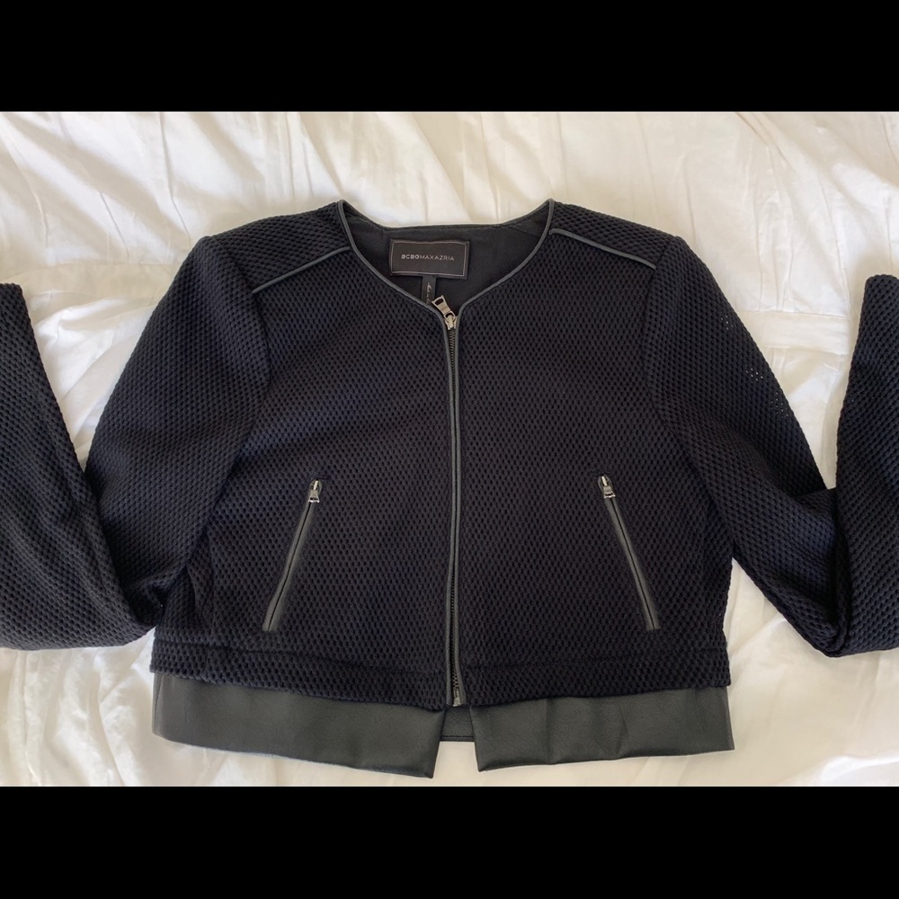 Crop Jacket - Leather Accent